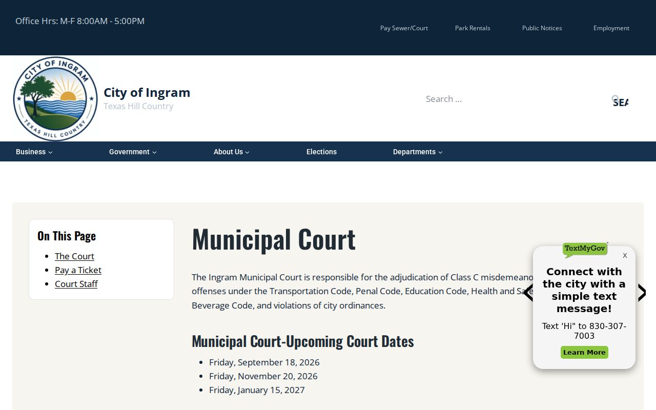 Ingram court docket dates and payment source