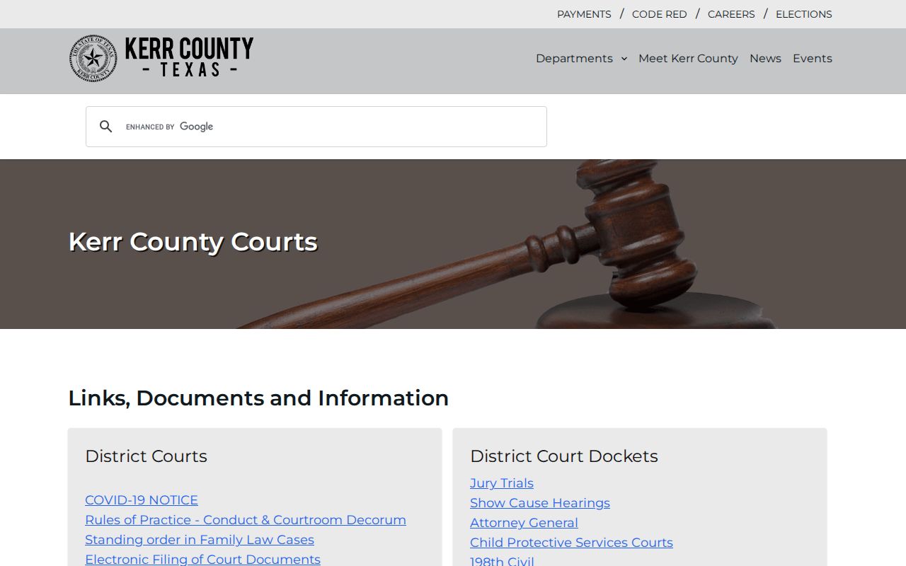 Kerr County court dates official docket directory
